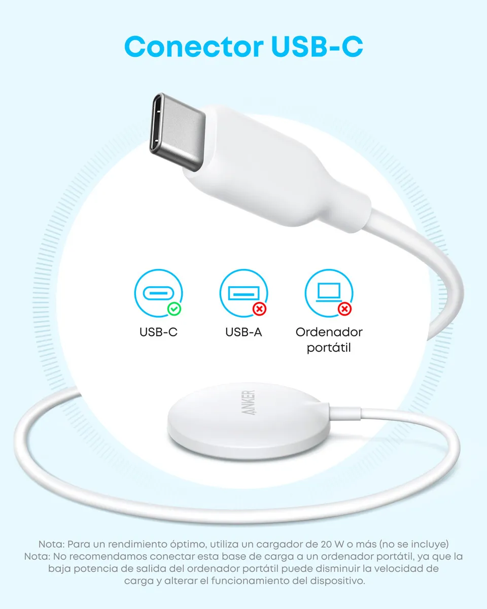 Cargador Inalámbrico Anker Zolo 15W Qi2